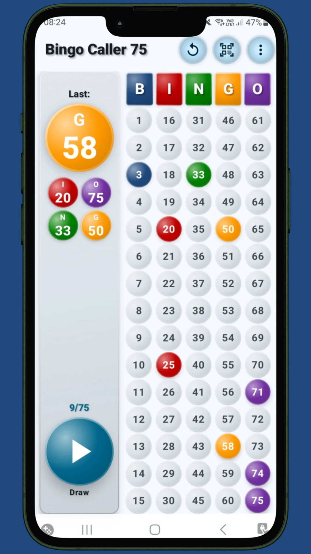 Bingo Caller 75 screenshot